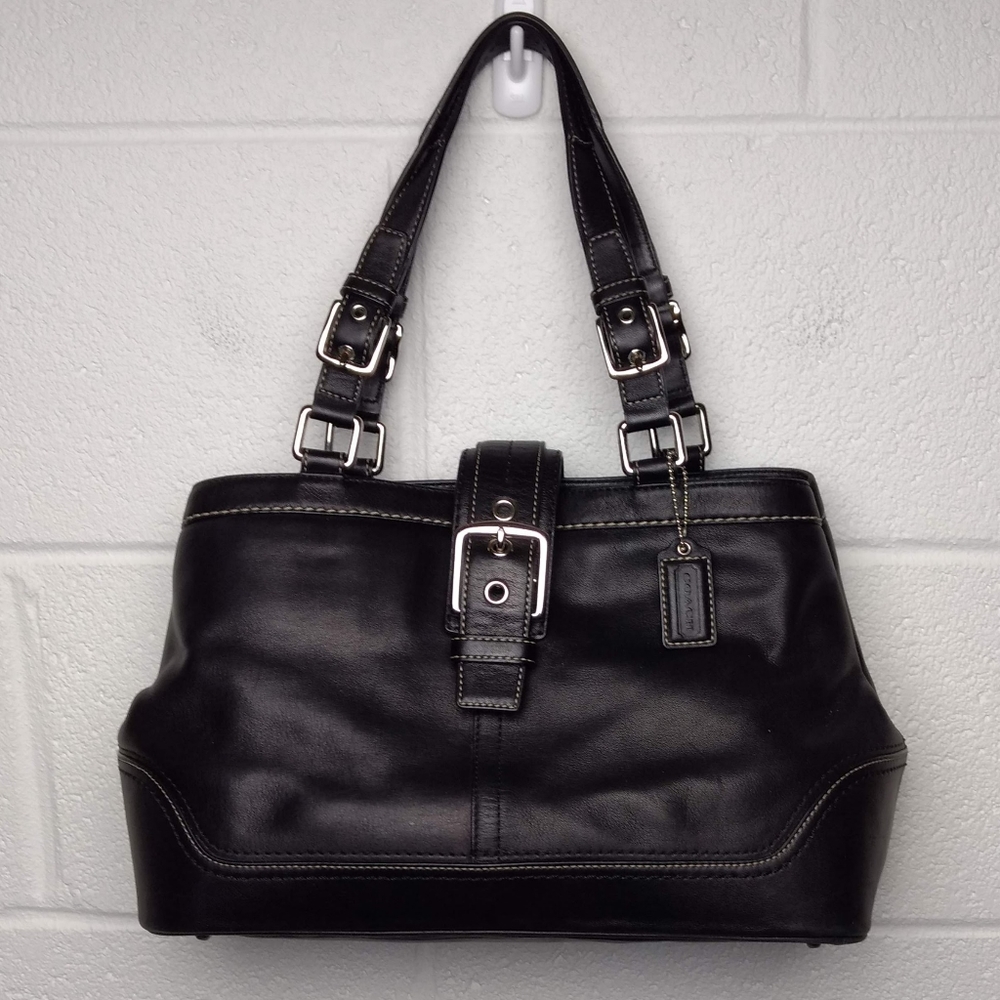 Coach Black Satchel Nickel Hardware Bag